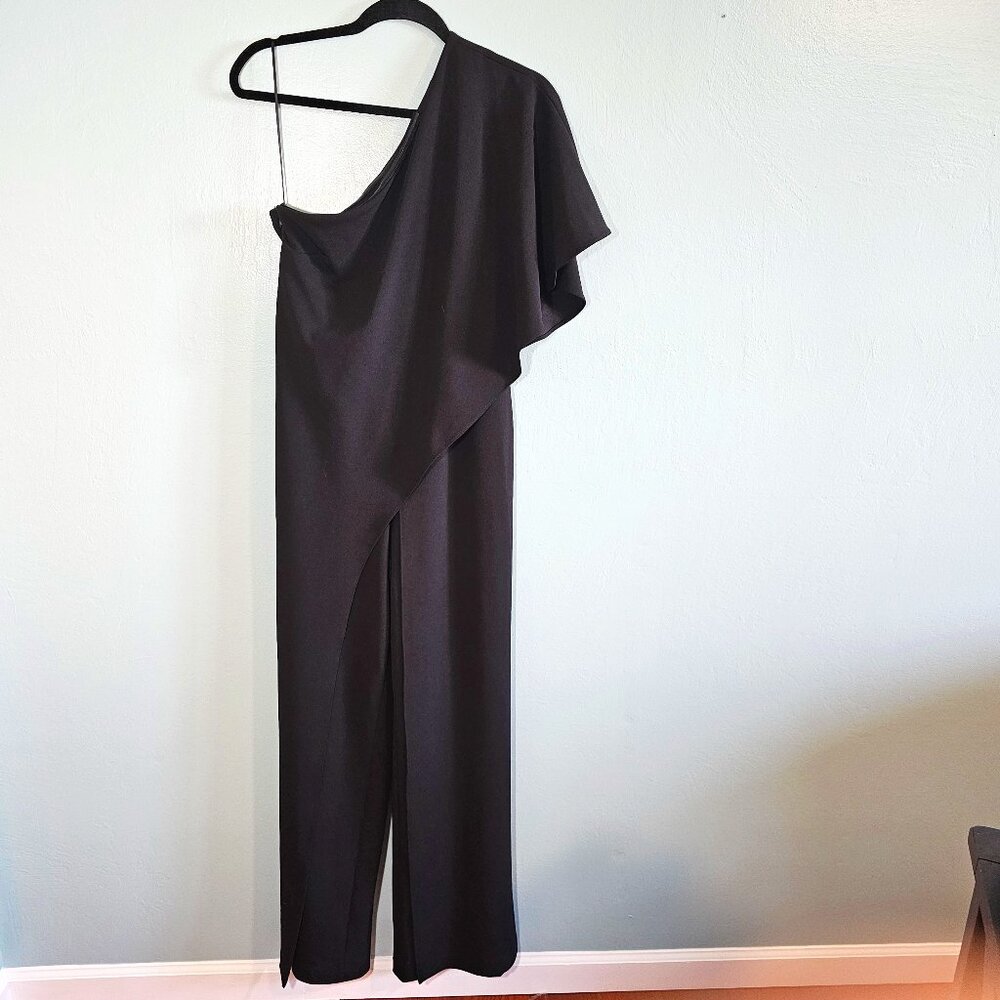 ADRIANNA PAPELL Black One-Shoulder Jumpsuit | 8 - Picture 3 of 15